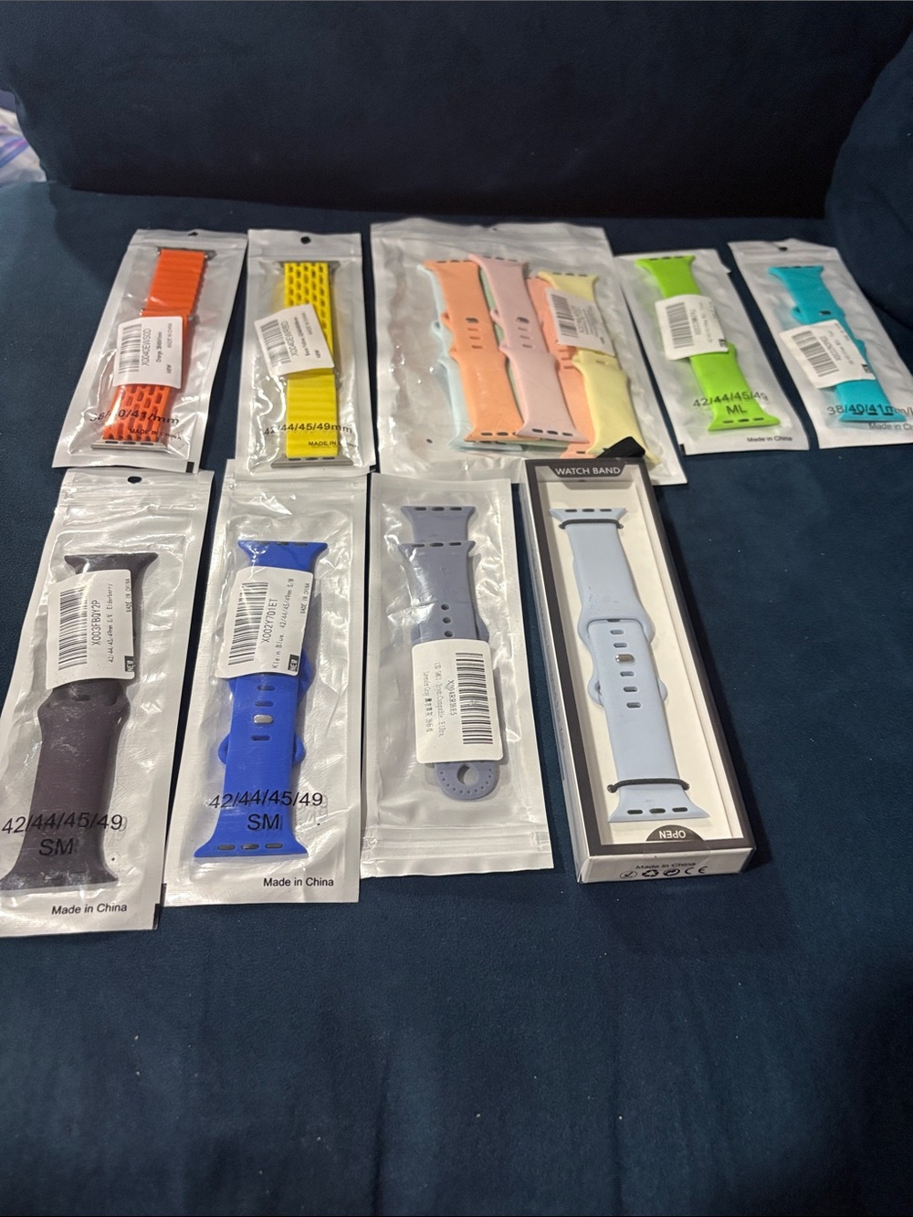 14 Apple Silicone Replacement Watch Band - Light Blue, Yellow, Blue, Mint Green,